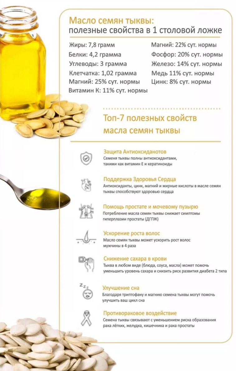 Свойства масла семян тыквы